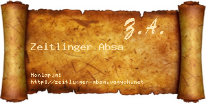 Zeitlinger Absa névjegykártya